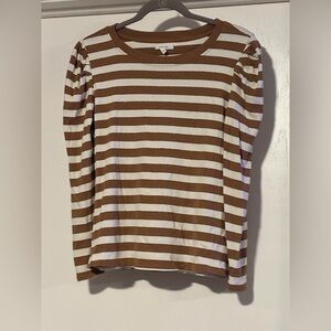 Maurices Tan and White Striped Top